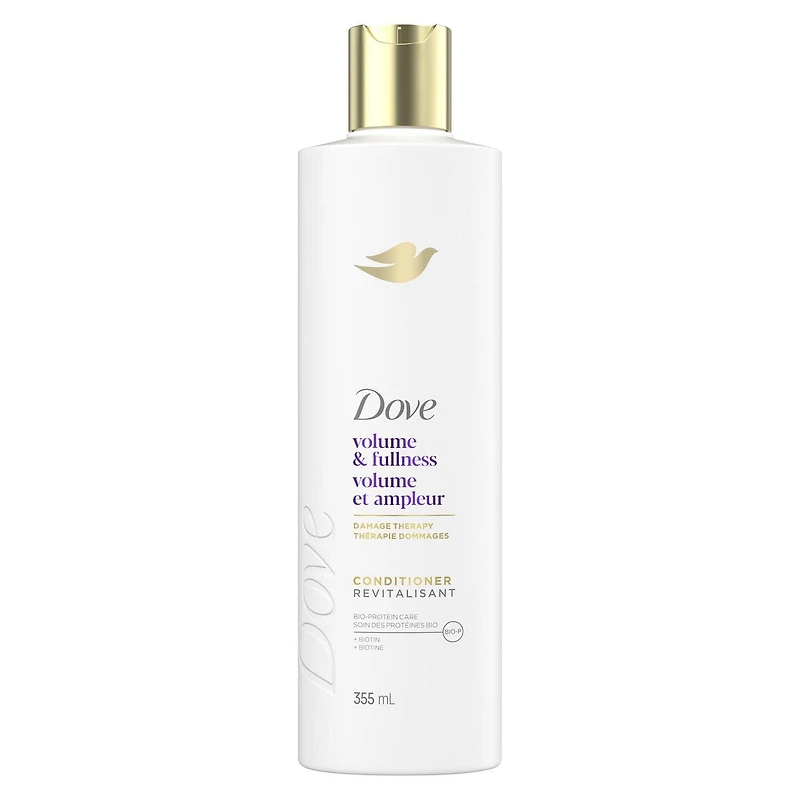 Dove Volume And Fullness Conditioner for Flat Hair, with Liquid Bio-Protein Care 355mL, 355 ML