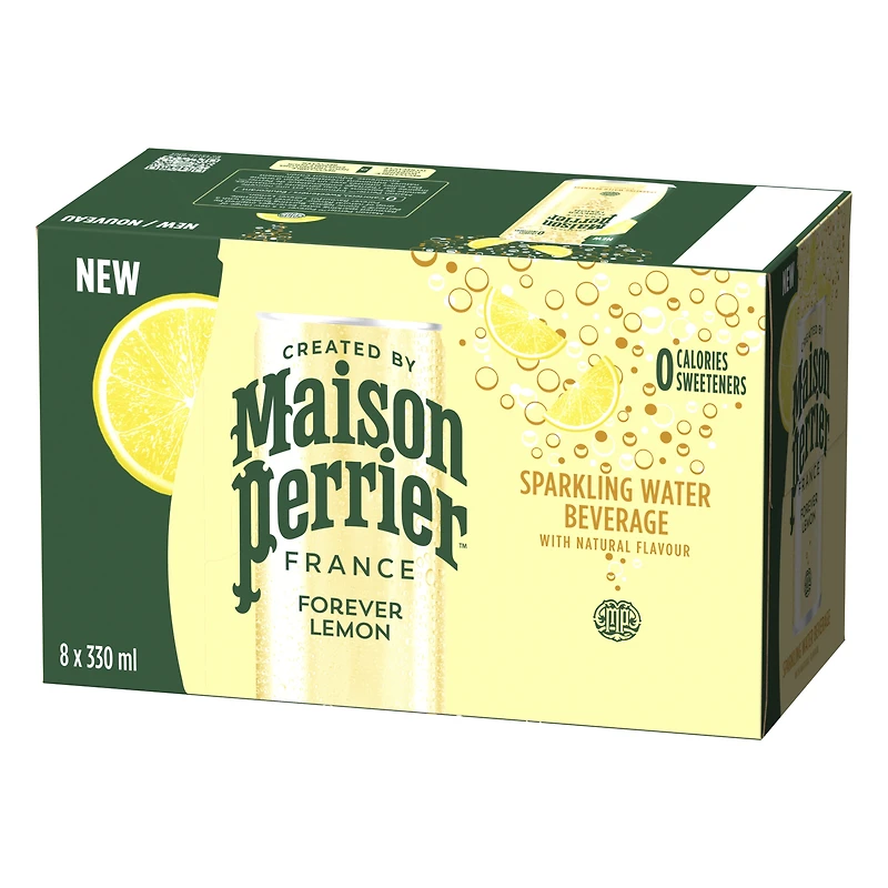 Maison Perrier Infiniment Citron, boisson à l’eau pétillante, arôme naturel de citron, sans calorie, sans édulcorant, sans sodium, recueillie et embouteillée en France 2.6 L