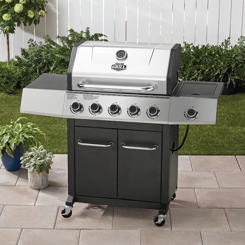 Expert Grill 5-Burner Propane Gas Grill with Side Burner