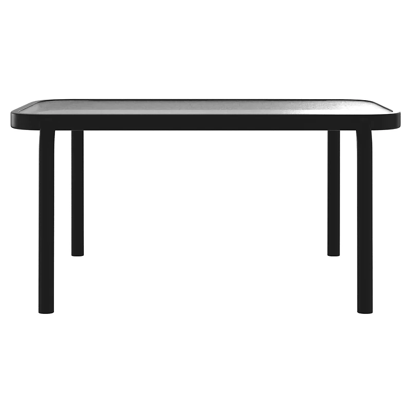Table extérieure en verre et acier empilable Mainstays, noir