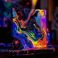 Coffret de peinture acrylique TINY HANDS, néon, brille dans le noir, 12 couleurs, 3 ans et plus, enfants, loisirs créatifs ACRY PAINT 12PC NEON