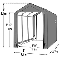 ShelterLogic Shed-in-a-Box 6 x 12 x 8 ft Grey Shed-in-a-Box