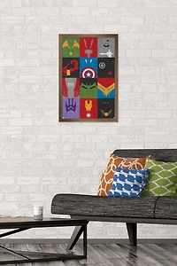 Marvel Comics - Avengers - Minimalist Grid Wall Poster, 14.725" x 22.375" Framed