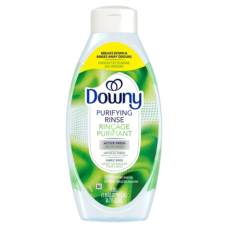 Agent de rinçage éliminateur d’odeurs pour lessive Downy, parfum Actif frais, assouplissant textile et agent de rinçage éliminateur d’odeurs 1.08 L