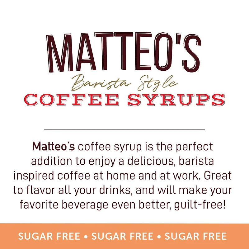 Matteo's Sirop Aromatisant Sans Sucre pour Café, Caramel Salé, Délicieux Sirop de Café, 0 Calories, 0 Sucre, Caramel Salé, 750 Millilitres, 1 Bouteille 750 ml (Lot de 1)