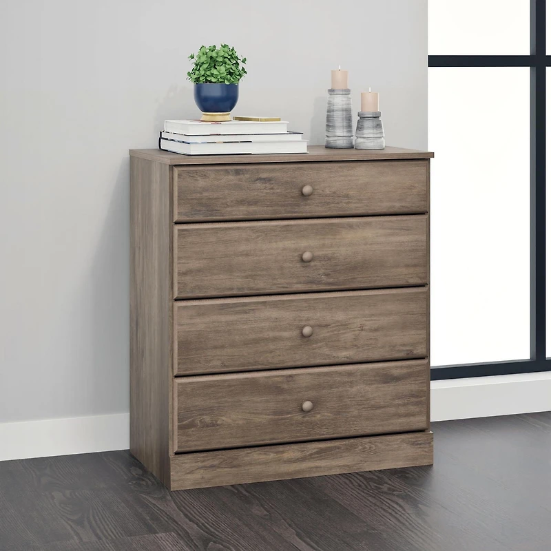 Prepac Astrid 4-Drawer Chest, Drifted Gray