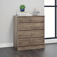 Prepac Astrid 4-Drawer Chest, Drifted Gray