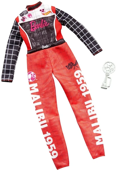 Barbie Career Fashions Pack: Barbie Clothes - Racecar Driver Jumpsuit with Trophy