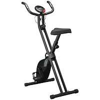 Soozier Vélo d'exercice pliable Vélo d'exercice stationnaire Vélo droit Cardio Workout Résistance à 8 niveaux
