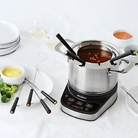 Ricardo Digital Electric Fondue Set, 11 Pieces, 3L (3.2Qt) Fondue Pot, Settings for Chineese Fondue, Cheese Fondue and Chocolate Fondue, 1200 Watts