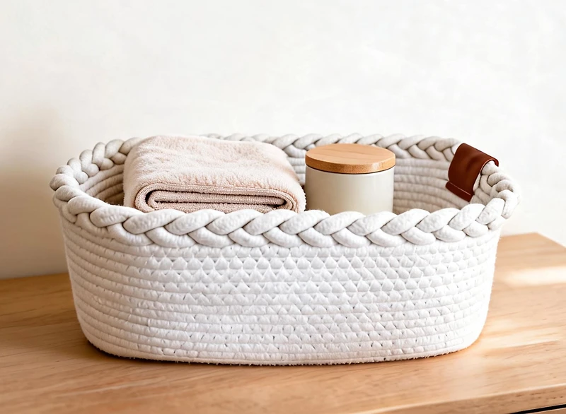 HOMETRENDS Cotton Rope Sotrage basket