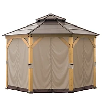 SUNJOY Rideau pour Gazebo Extérieur de 4 m x 4 m