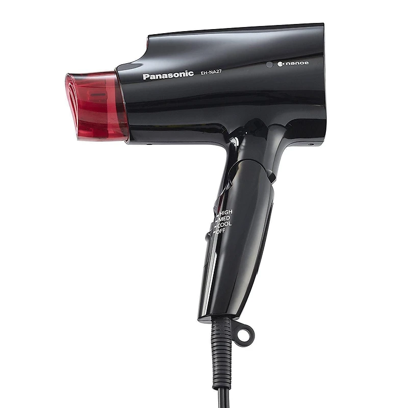 Sèche-cheveux de voyage compact nanoe™ EHNA27 de Panasonic, avec buse de séchage rapide et poignée repliable