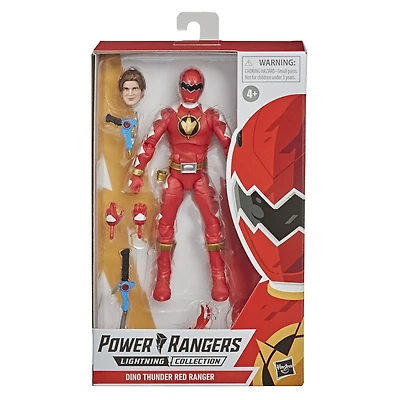 Power Rangers Lightning Collection Dino Thunder, figurine de collection haut de gamme de 15 cm du Ranger rouge, avec accessoires