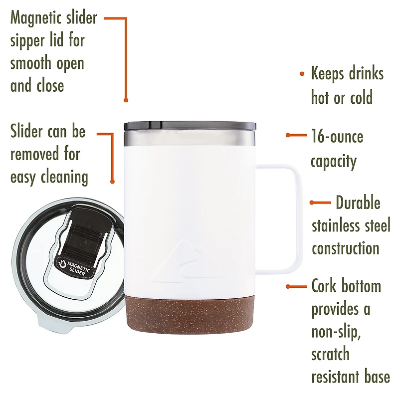 Ozark Trail PL 16oz Cork Mug, 1 Pièce, Blanc OZARK TRAIL PL TASSE LIEGE 16 OZ