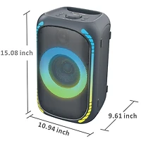 Haut-parleur de fête sans fil Bluetooth avec éclairage multicolore à DEL onn. 20 Heures de lecture