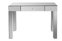 Console élégante à 3 tiroirs en miroir avec finition argentée sophistiquée – Table d'entrée chic et fonctionnelle.