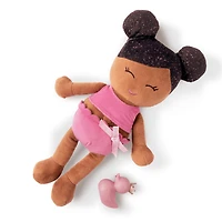 Lullababy Plush Baby Bath Doll Dark-Brown Hair & Warm Skin Tone, LULLABABY PLUSH BATH DOLL - AA