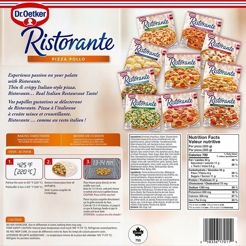 Dr. Oetker Ristorante Chicken Pizza, 355 g