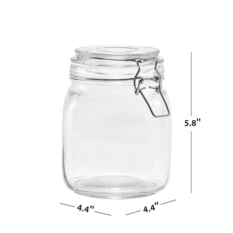 Mainstays Kitchen Food Storage 38-Ounce Clear Glass Lock Lid Jar