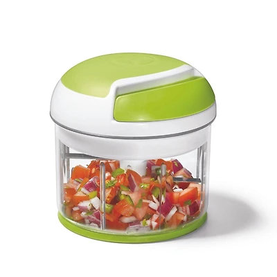 Starfrit Pull Chopper with Lid, 3-Blade Cutting System, Self-Retracting Pull Cord, Crushes Ice, Chops Vegetables, Fruits, Herbs, Meat, Dishwasher Safe Parts, Starfrit Pull Chopper with lid features a 3-blade system that spins 8 times per pull for quick chopping—from chunks to purée. Crushes ice, chops fruits, veggies, herbs, meat, and more. Dishwasher-safe parts; handwash lid. Perfect for sauces, salads, and baby food.