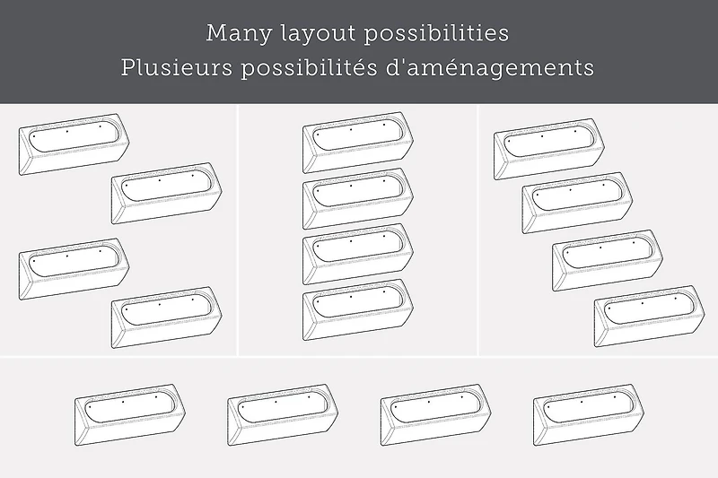 Meubles South Shore Dalya Ensemble de 4 jardinières murales Blanc