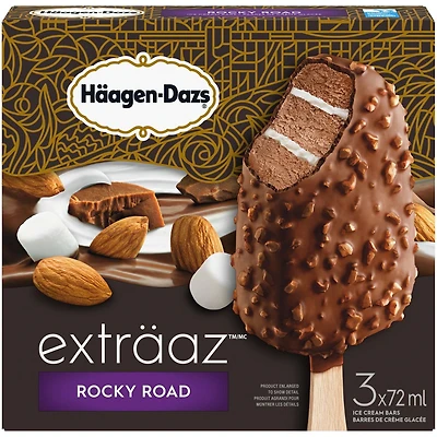 Barres de crème glacée HÄAGEN-DAZS® Exträaz(MC) Rocky Road 3 x 72 ml