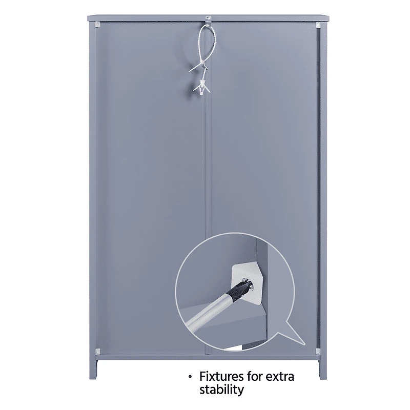 Fullfurnique Armoire de Salle de Bains avec 1 Porte et 3 Tiroirs, Gris