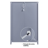 Fullfurnique Armoire de Salle de Bains avec 1 Porte et 3 Tiroirs, Gris