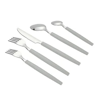Mainstays 48 Piece Stainless Steel and Plastic Flatware Set with Tray, Gray, Service for 8