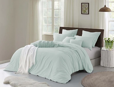 Ensemble de housse de couette en tissu froissé naturel ultra doux