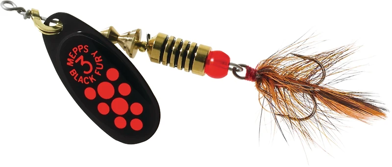 Mepps BF2D-FL Black Fury Dressed #2 Fluorescent Red