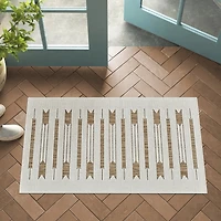 Tapis d'interieur exterieur abstrait Rug Branch Maise, beige marron, moderne - Entree, couloir, salle de bain et cuisine