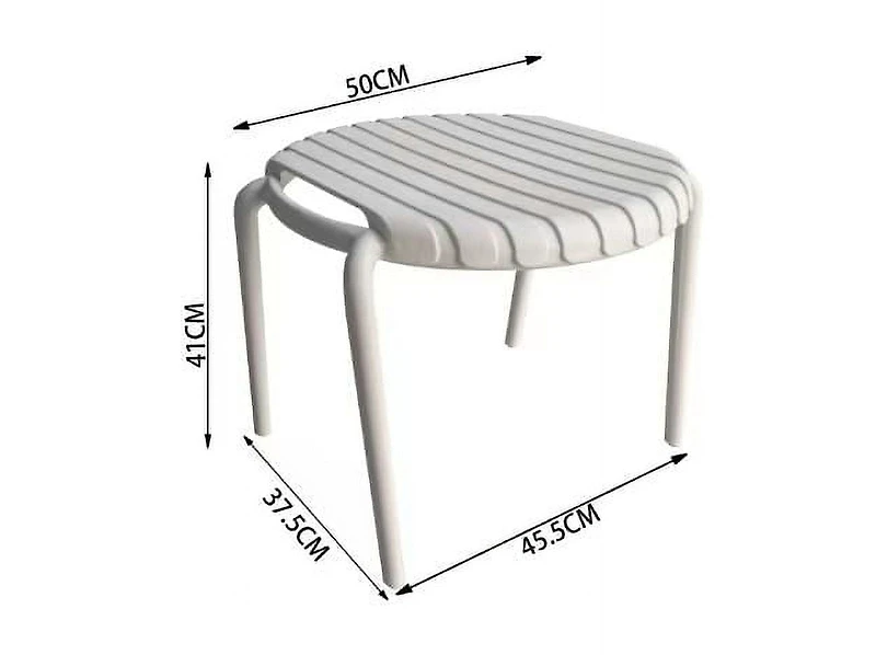 Summer round side table 20'' with stripe