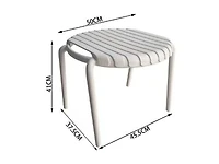 Summer round side table  20'' with stripe