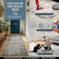 Rug Branch Havana 2' x 16' (Exact Size: 2'3" 16') Abstract Indoor Runner Rug, Blue Navy, Contemporary - Entryway, Hallway, Bathroom, and Kitchen