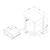 South Shore Hazen Nightstand for Child, in White Pine