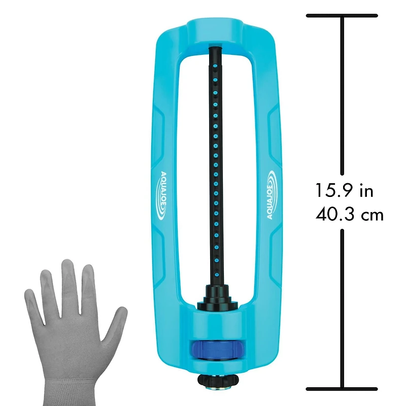 Aqua Joe SJI-OMS16 Indestructible Metal Base Oscillating Sprinkler with Adjustable Spray