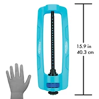Aqua Joe SJI-OMS16 Indestructible Metal Base Oscillating Sprinkler with Adjustable Spray