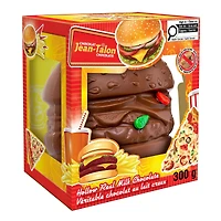 Hollow real milk chocolate hamburger