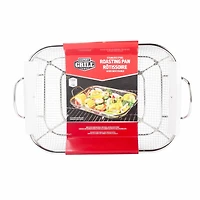 MESH ROASTING PAN, EXPERT GRILL STAINLESS STEEL ROASTING PAN