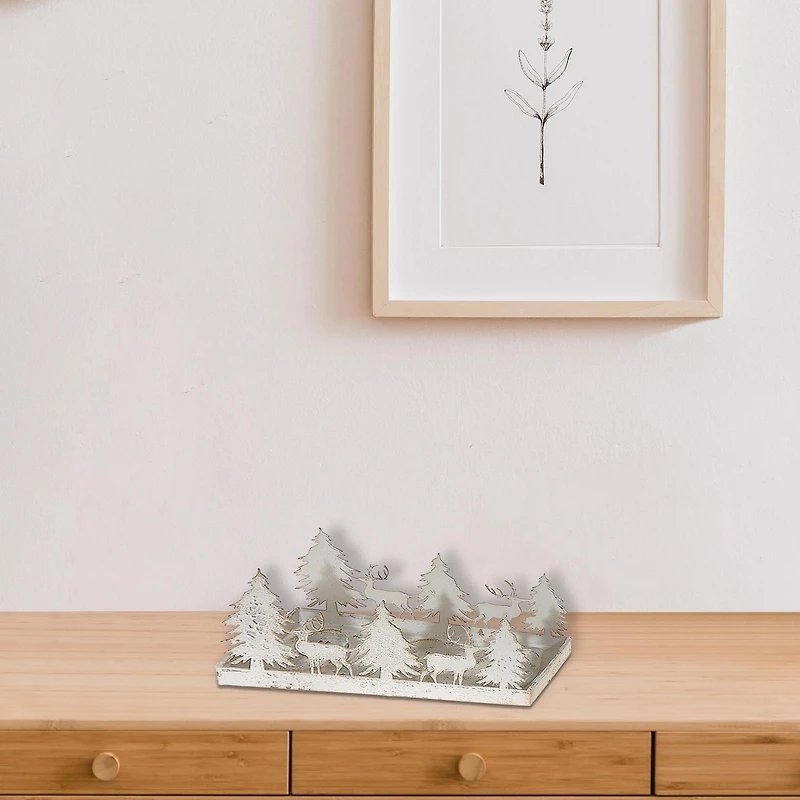 Décor De Table Forêt Blanche Et Cerf