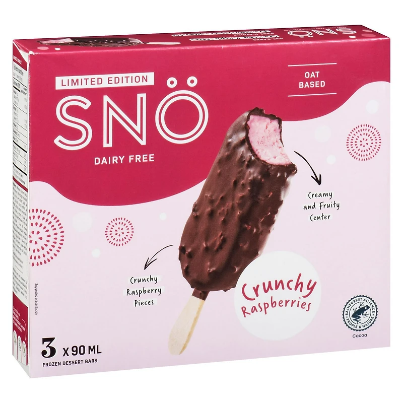 Snö Plant Based Crunchy Raspberries Bars