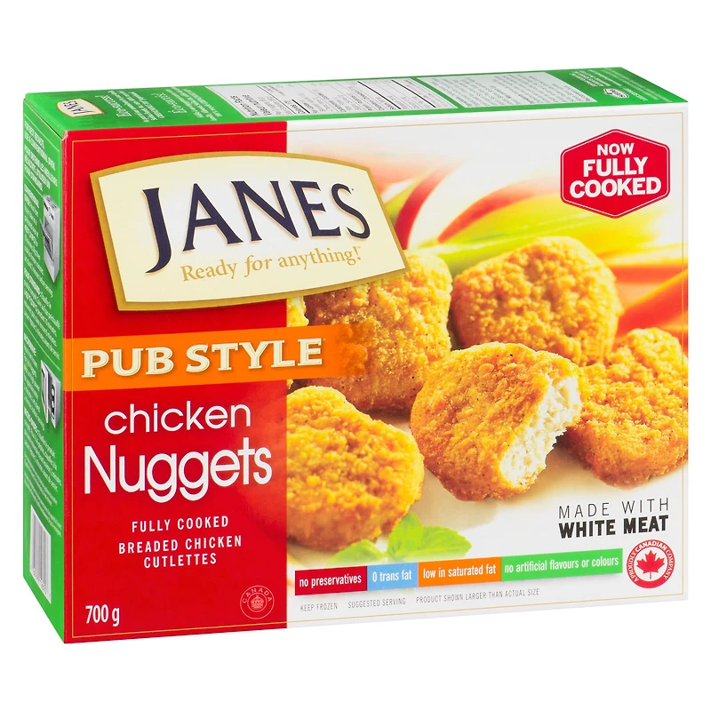 Pépites d’escalopettes de poulet panées de style pub Janes 700g