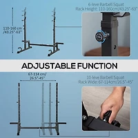 Soozier Multi-Function Barbell Squat Rack Adjustable Weight Lifting Bench Press