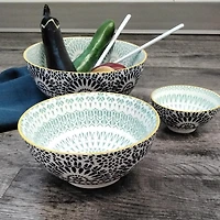 Paisley Bleu 3 Piece Bowl Set, 20cm, 15cm and 10cm