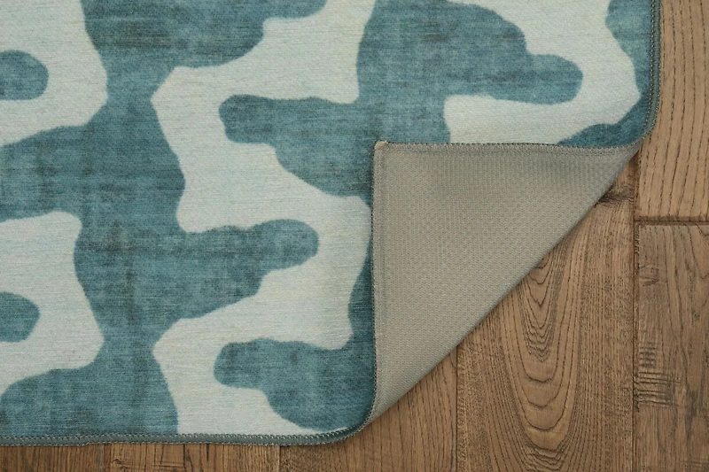 Outdoor Washable Doral Aqua & Green 3' x 5' Accent Rug