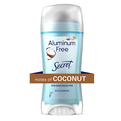 Secret Aluminum Free Deodorant for Women, Coconut, 68g