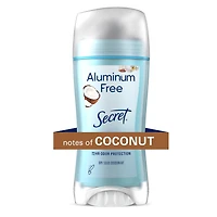 Secret Aluminum Free Deodorant for Women, Coconut, 68g