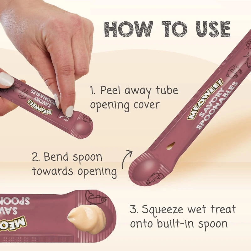 Meowee! Savory Spoonables with Salmon, Tuna & Krill, 4ct